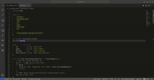 Initial query of code for review prep using code assist
