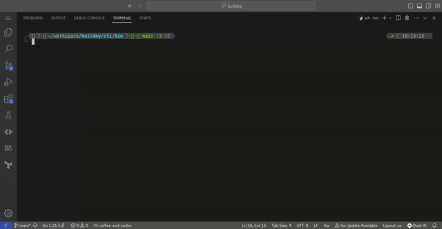Screencast of buildey cli